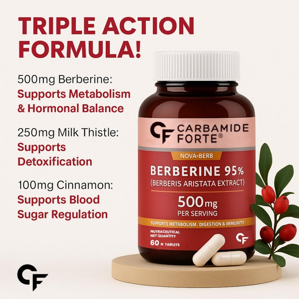 Carbamide Forte Berberine 95% with Milk Thistle & Cinnamon