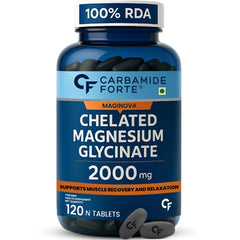 Carbamide Forte Chelated Magnesium Glycinate 2000mg | Muscle Recovery & Better Sleep Support | 120 Veg Tablets