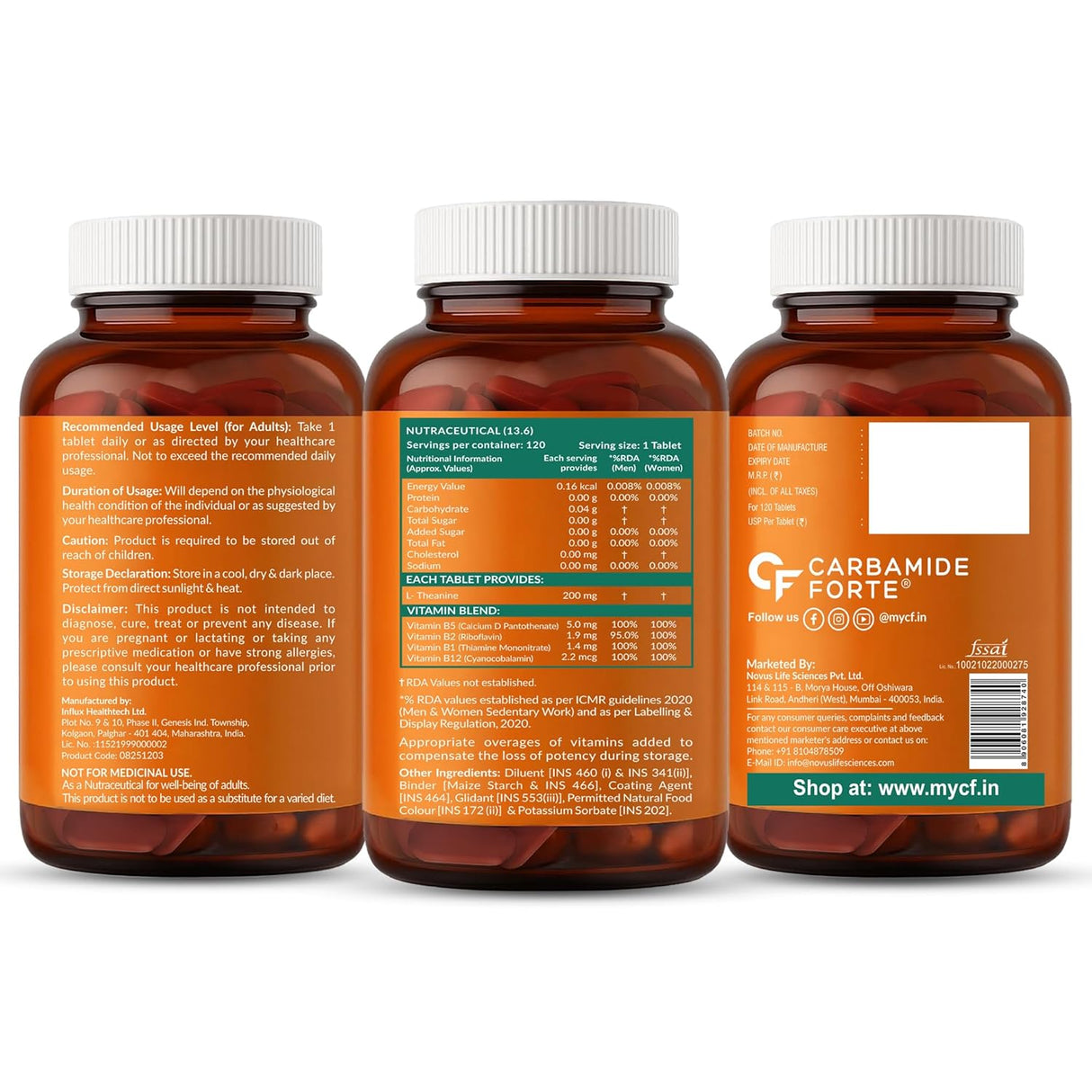 Carbamide Forte L-Theanine 200mg with Vitamin B Complex