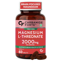 Carbamide Forte Magnesium L-Threonate 2000mg | Memory, Focus & Cognitive Support | 60 Veg Tablets