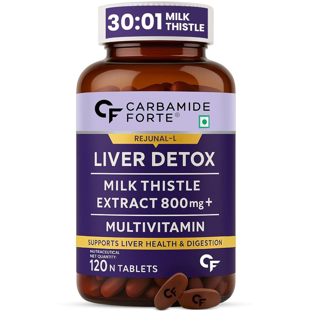 Carbamide Forte Liver Detox with Milk Thistle 800mg | with Amino Acids & Multivitamins | 120 Veg Tablets