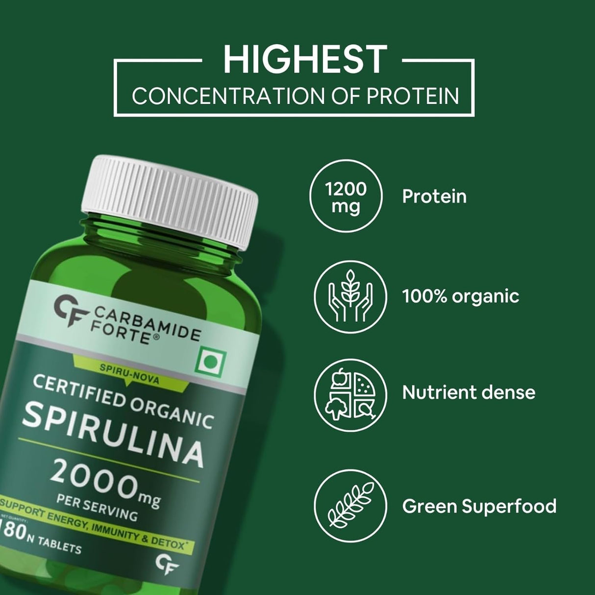 Carbamide Forte Organic Spirulina 2000mg