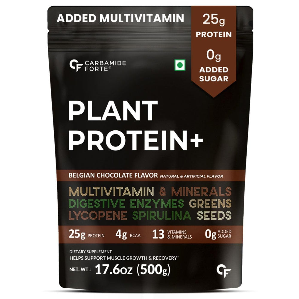 Carbamide Forte Plant Based Protein Powder | with Superfoods & Digestive Enzymes | 500g