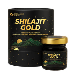 Carbamide Forte Shilajit Gold Resin for Men | with Saffron, Swarna Bhasma & Fulvic Acid | 20g