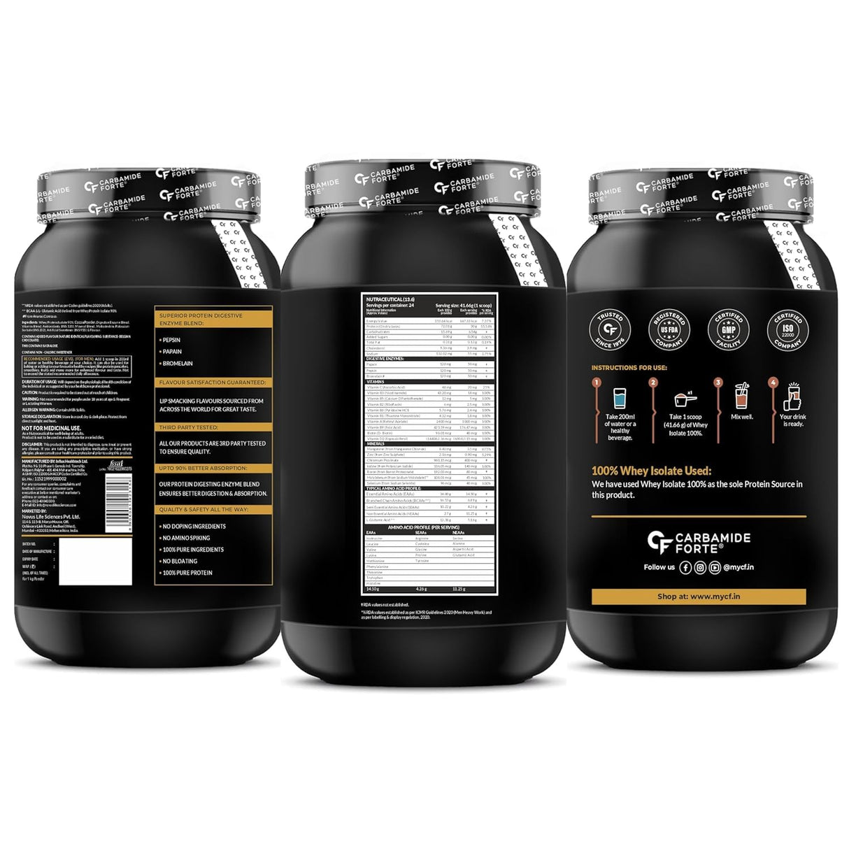 Carbamide Forte Whey Protein Isolate - 1 Kg