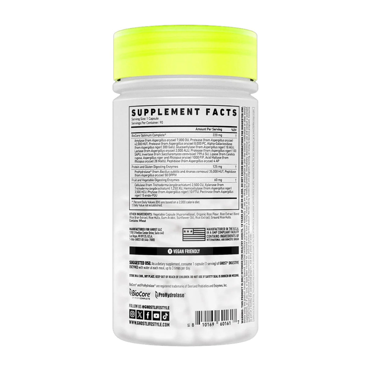 Ghost Digestive Enzymes 200g 90 Capsules