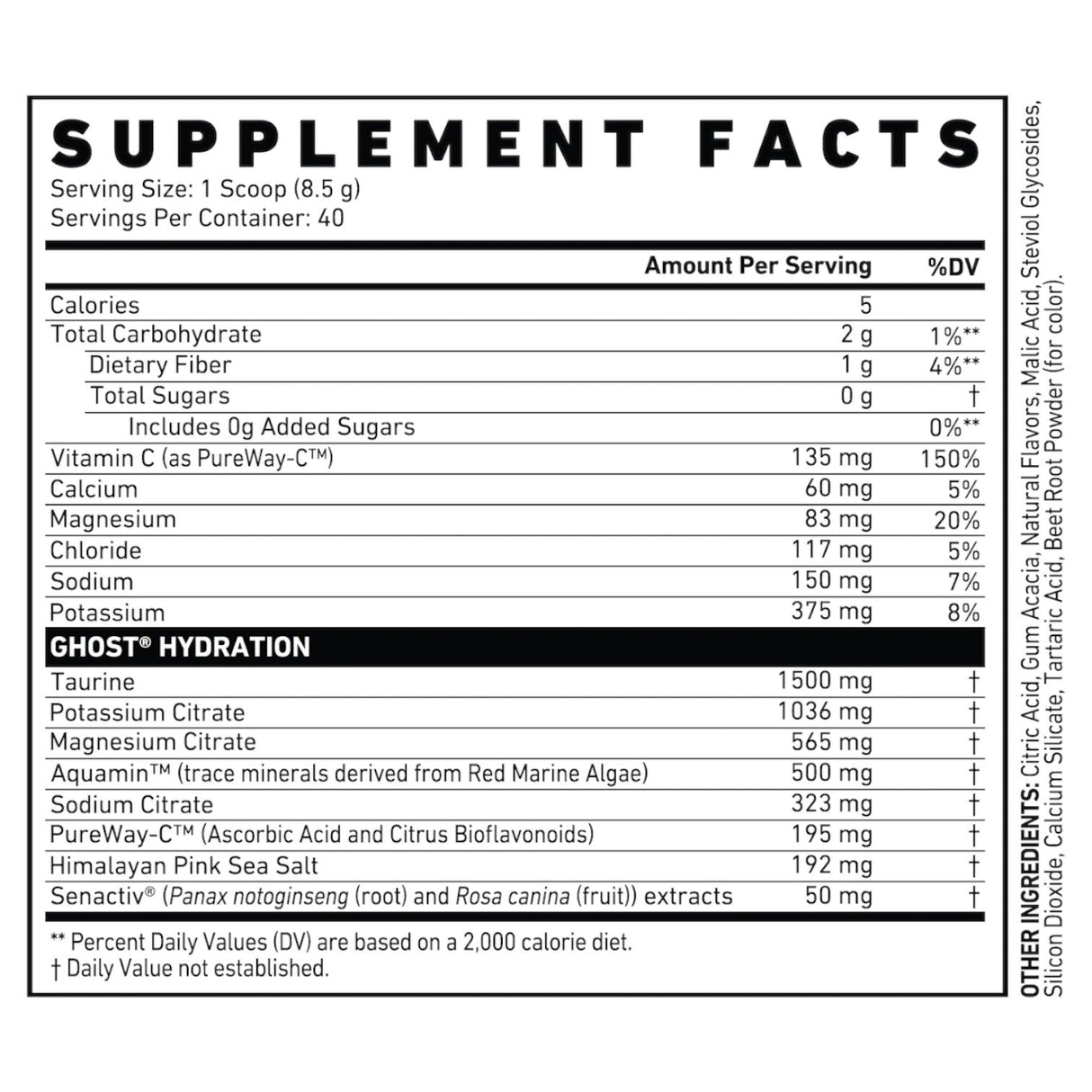 Ghost Hydration Electrolyte Powder 340g 40 Servings