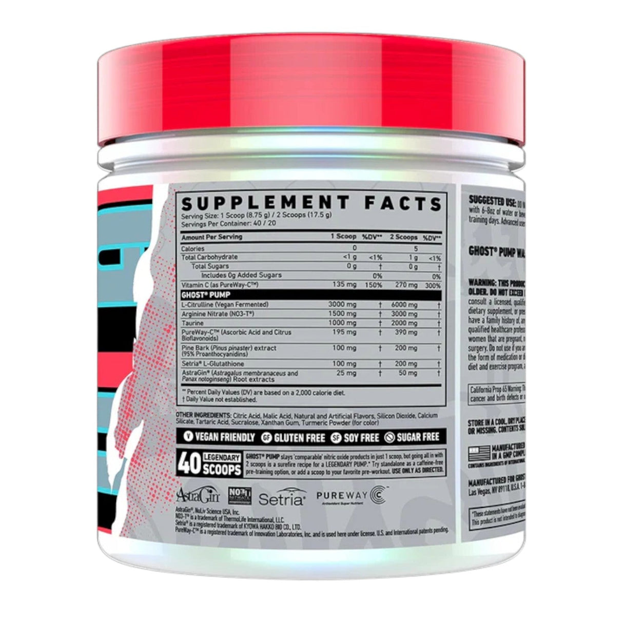 Ghost Pump Non-Stim Pre-Workout 270g 40 Servings