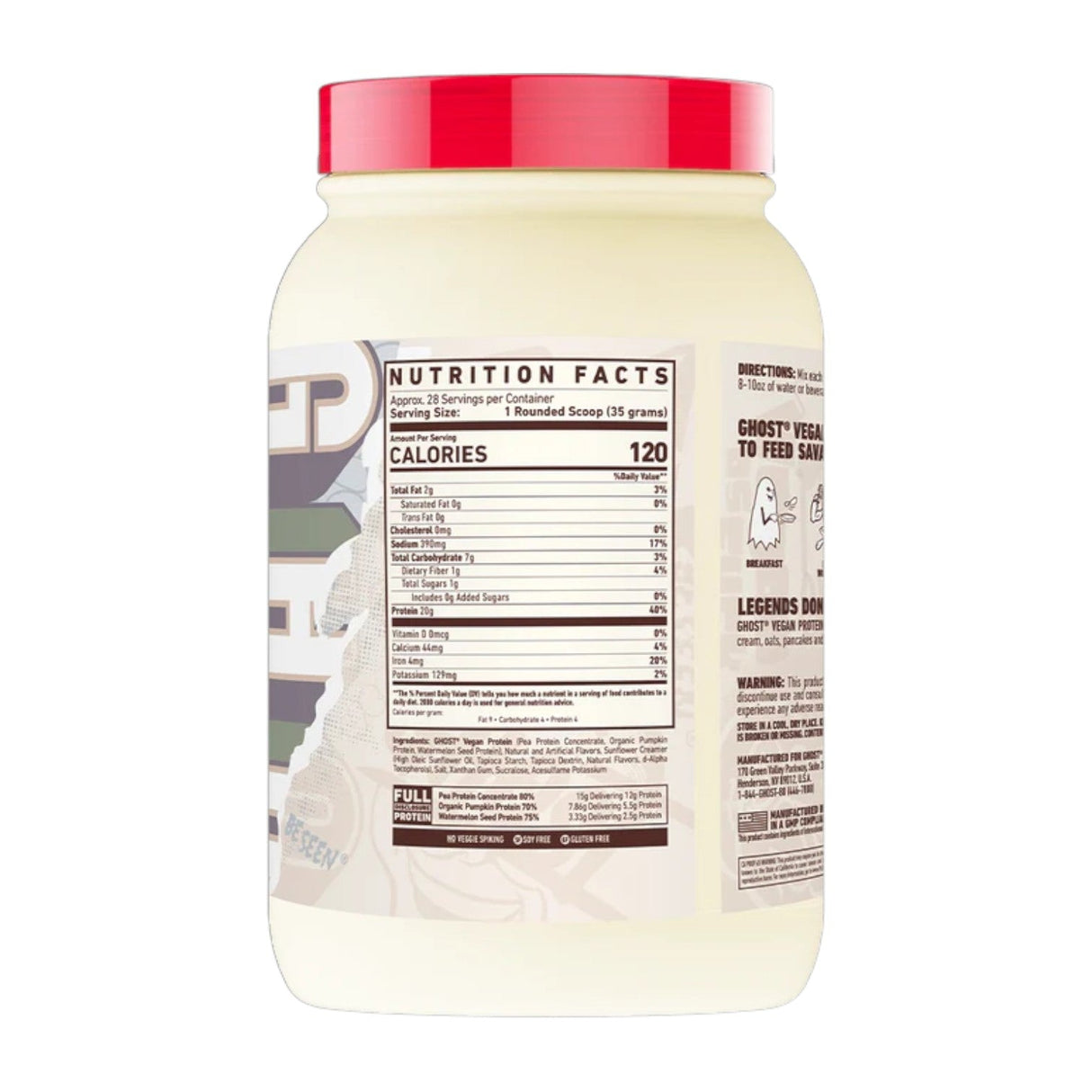 Ghost Vegan Protein Powder 1000g 2.2 lbs