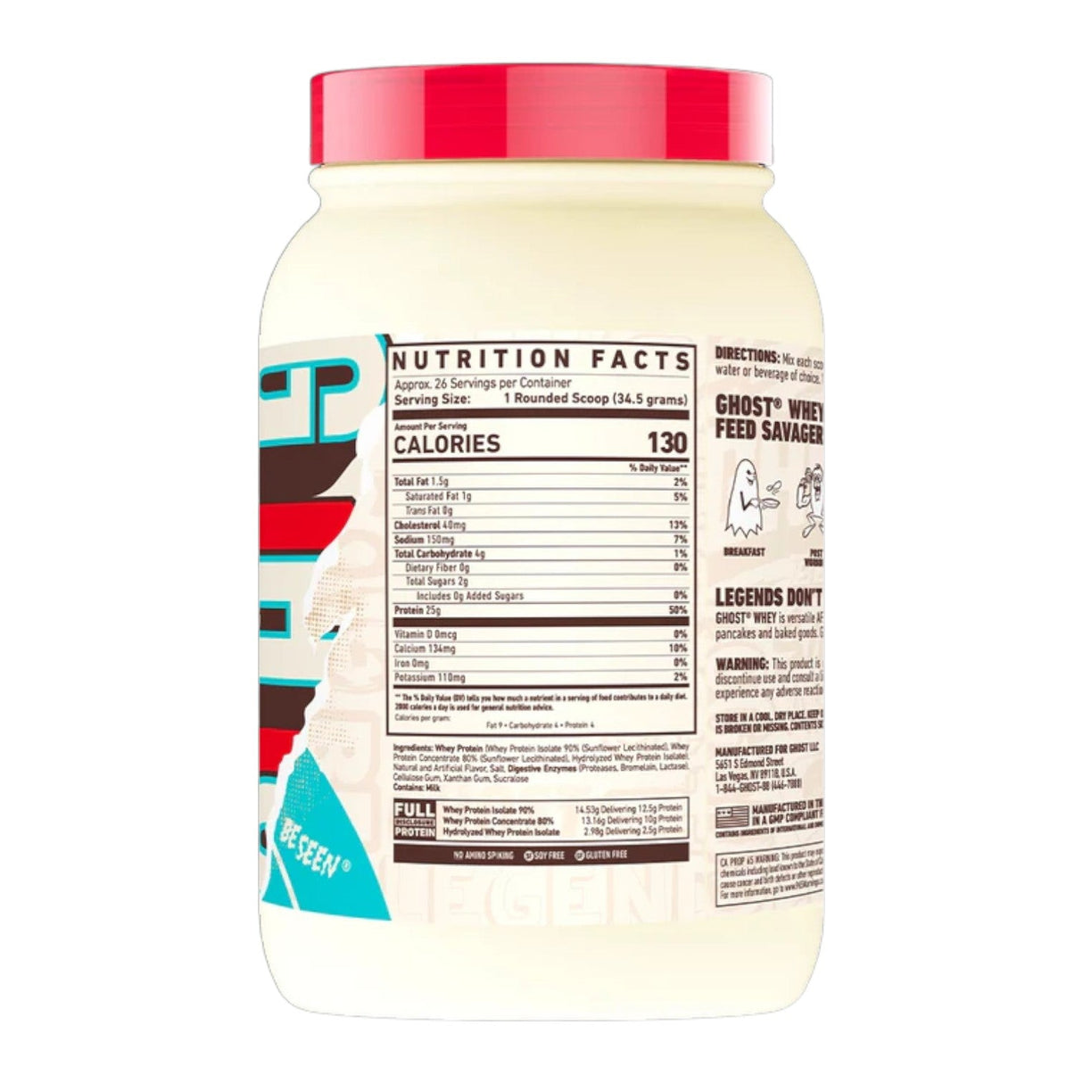 Ghost Whey Protein Powder 1000g 2 lbs