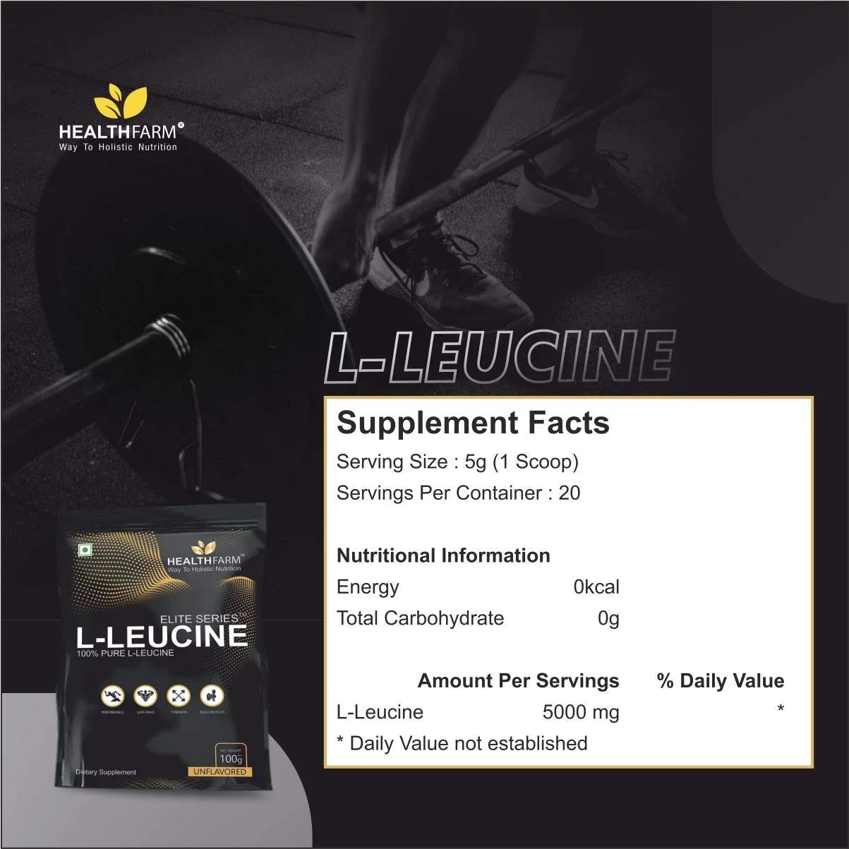 Healthfarm 100% Pure L-Leucine