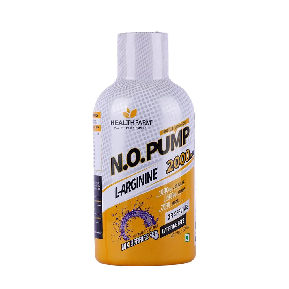 Healthfarm Nitric Oxide Liquid | L-Arginine & L-Citrulline Muscle Pump | 450ml