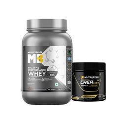 MuscleBlaze Biozyme Whey (2.2lbs) + CREA Gold (100g) - Power Combo