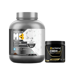 MuscleBlaze Biozyme Performance Whey (4.4lbs) + CREA Gold (250g) - High Performance Combo