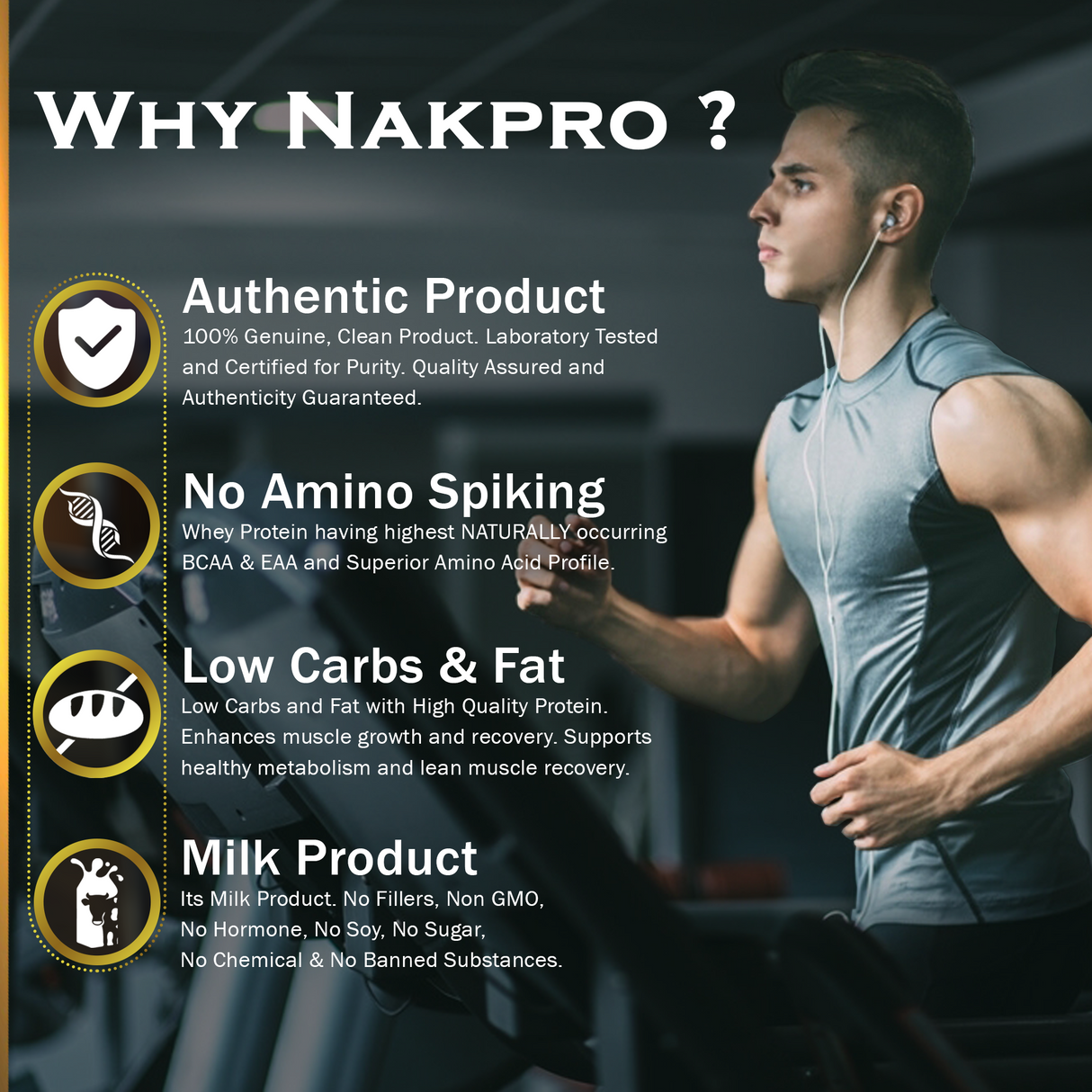 NAKPRO Gold Whey Protein Isolate & Concentrate 2 Kg