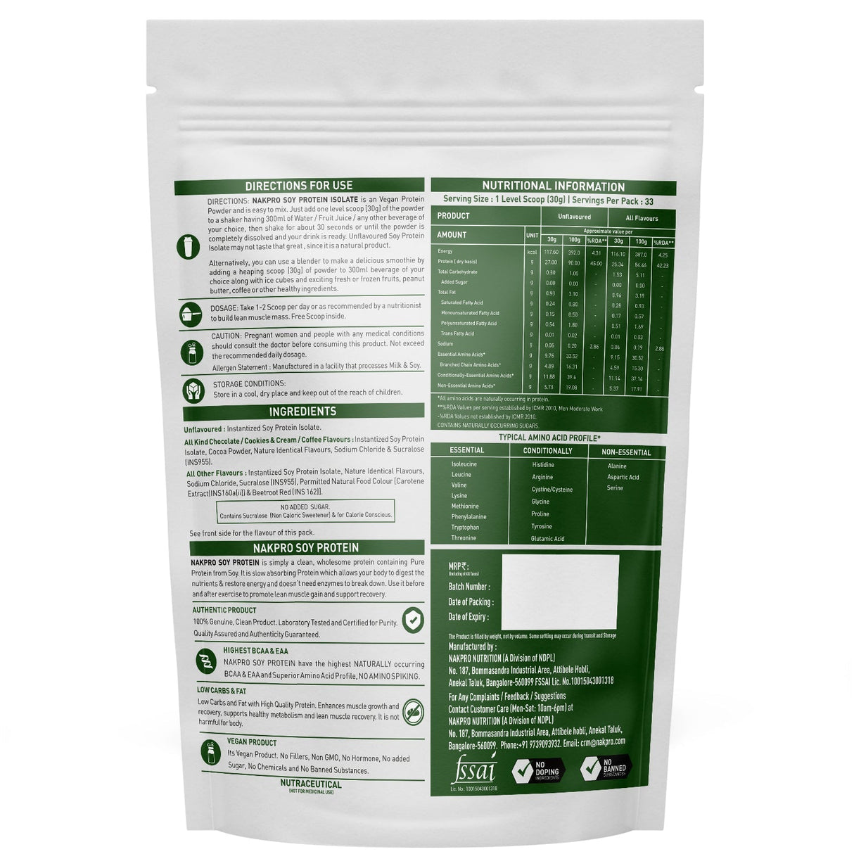 NAKPRO Soy Protein Isolate 1 Kg
