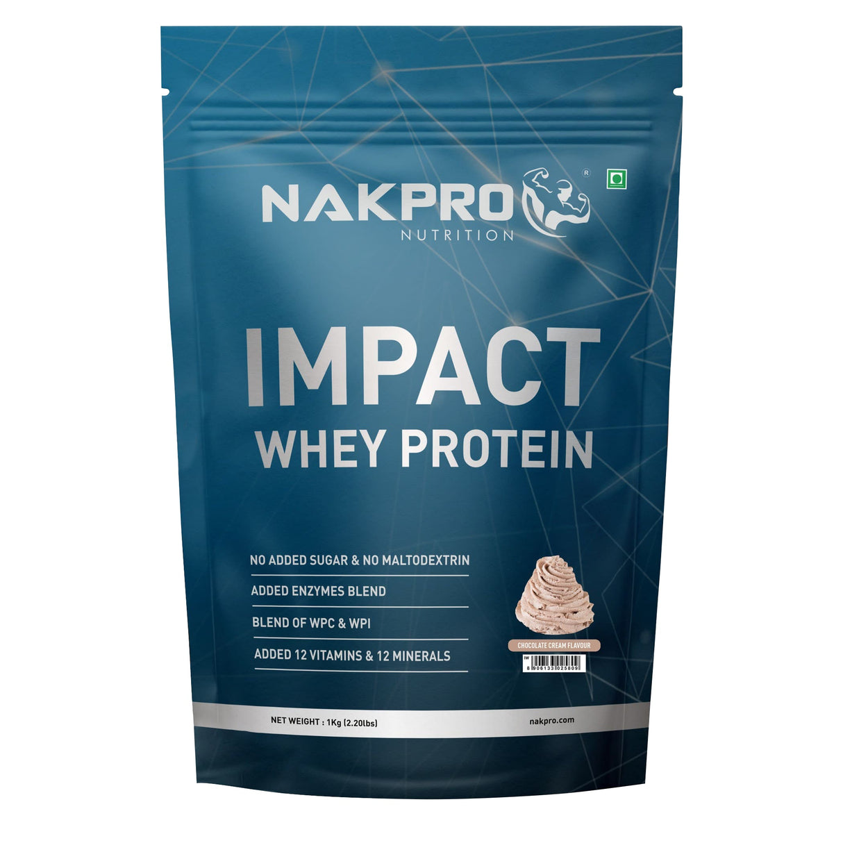 NAKPRO Impact Whey Protein Concentrate & Isolate 1 Kg