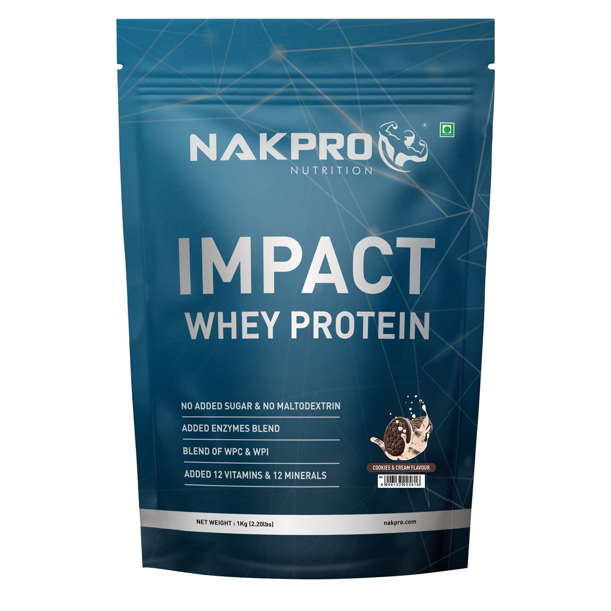 NAKPRO Impact Whey Protein Concentrate & Isolate 1 Kg