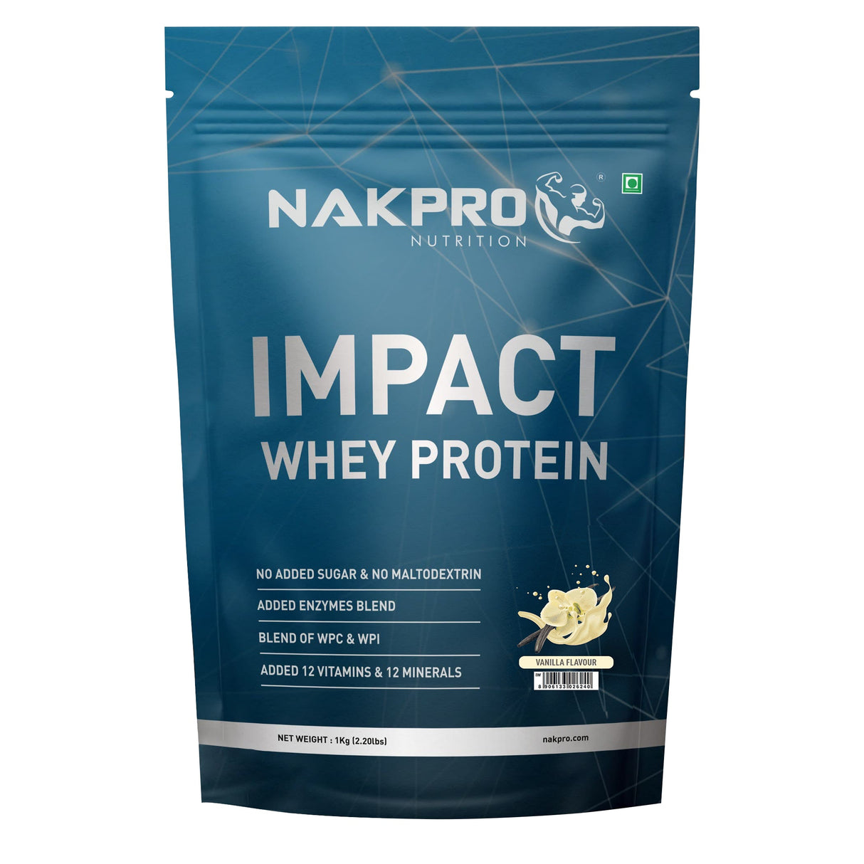 NAKPRO Impact Whey Protein Concentrate & Isolate 1 Kg