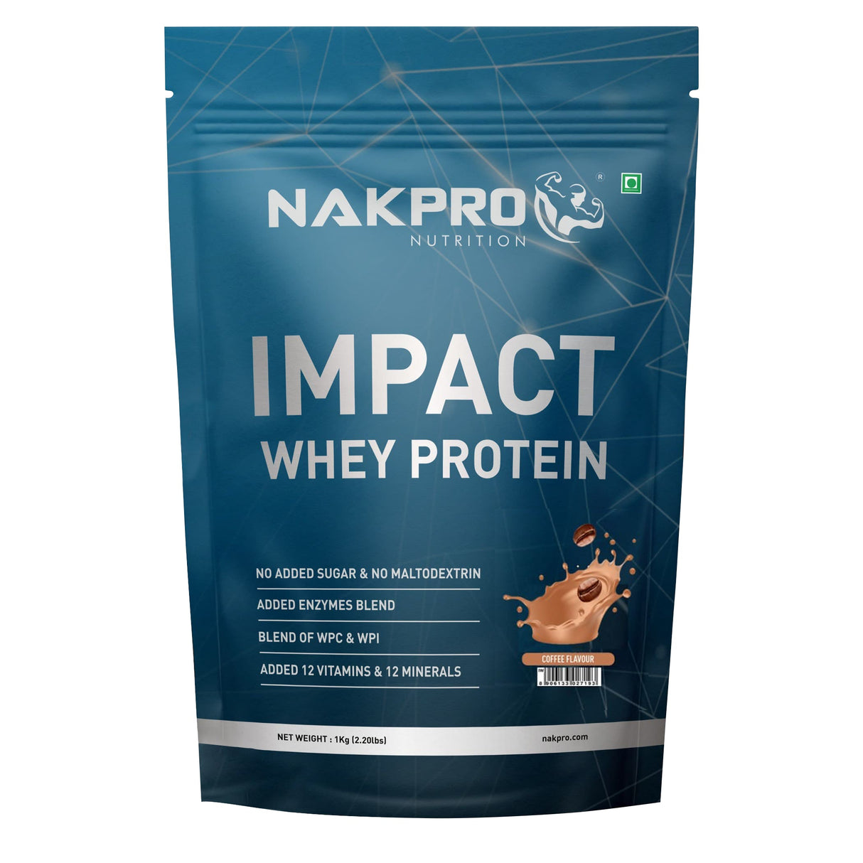 NAKPRO Impact Whey Protein Concentrate & Isolate 1 Kg