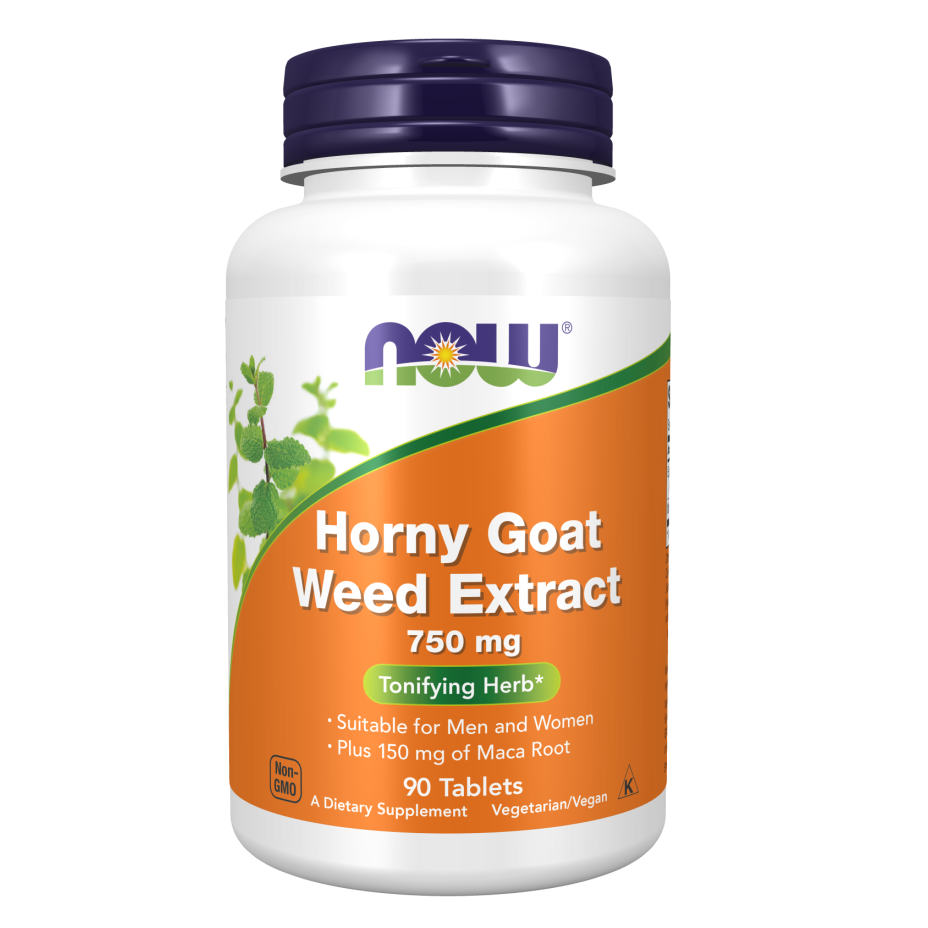 Now Foods Horny Goat Weed Supplement 750mg | 90 Tablets