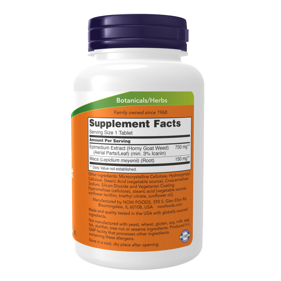 Now Foods Horny Goat Weed Supplement 750mg | 90 Tablets