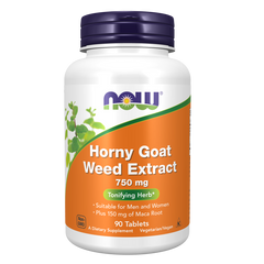 Now Foods Horny Goat Weed Supplement 750mg | 90 Tablets
