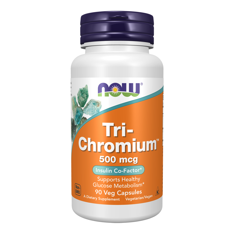 NOW Foods Tri-Chromium 500mcg with Cinnamon | 90 Veg Capsules