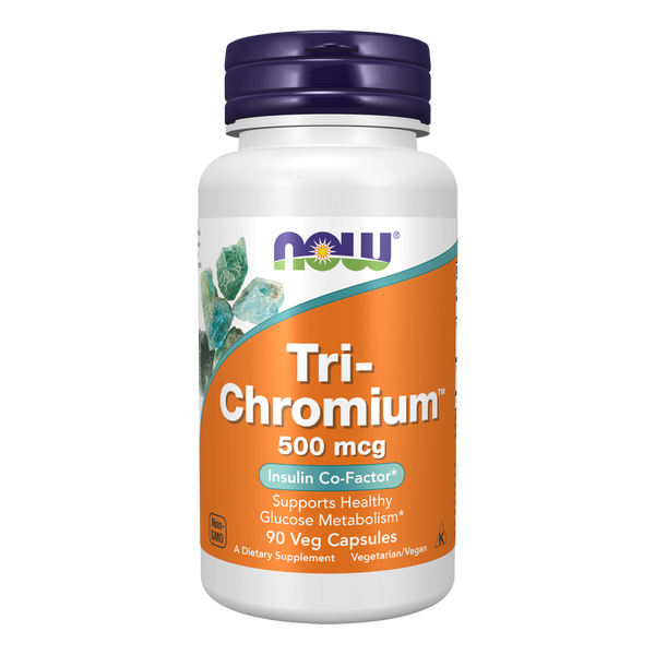 NOW Foods Tri-Chromium 500mcg with Cinnamon | 90 Veg Capsules