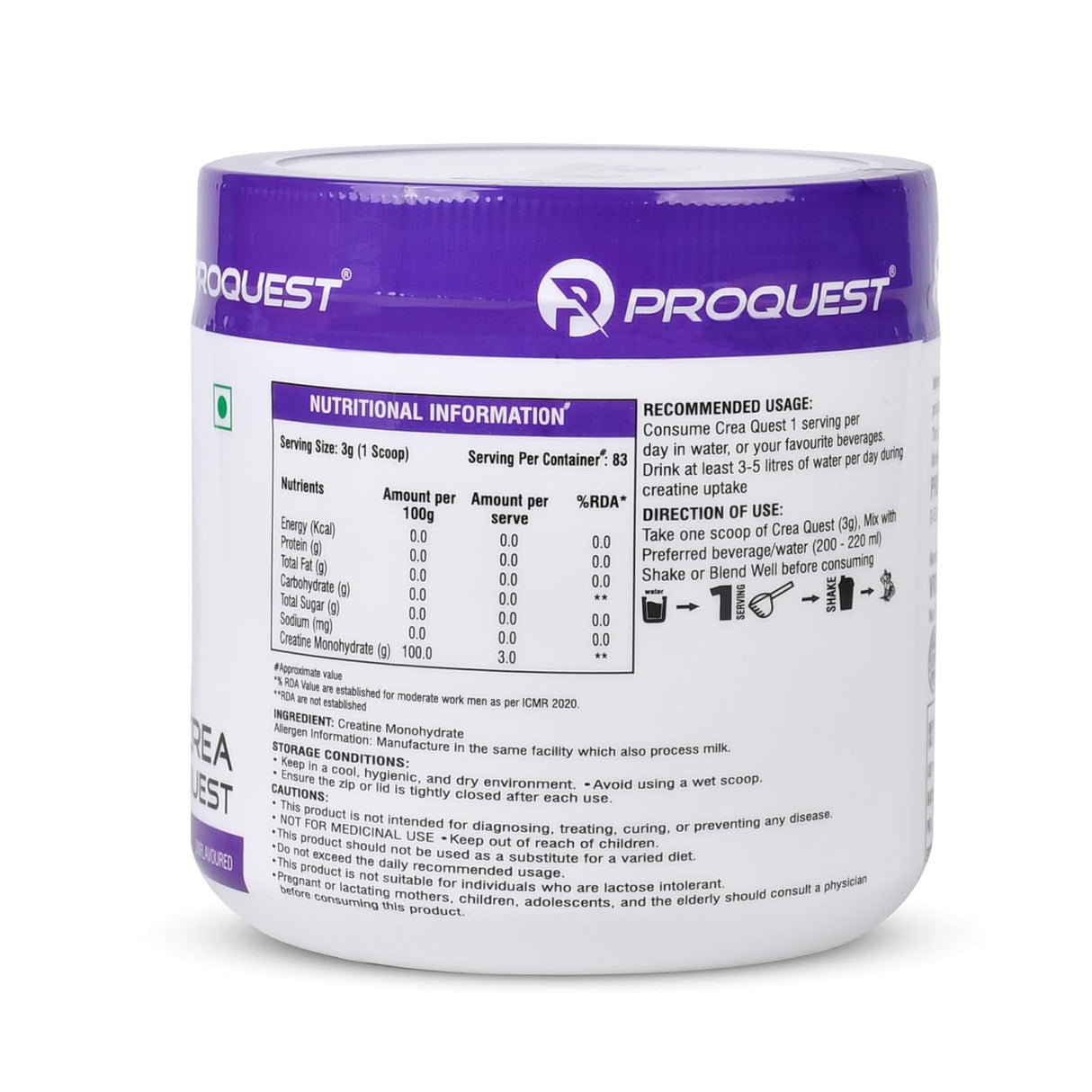 Proquest Creatine Micronized Monohydrate (Creaquest)