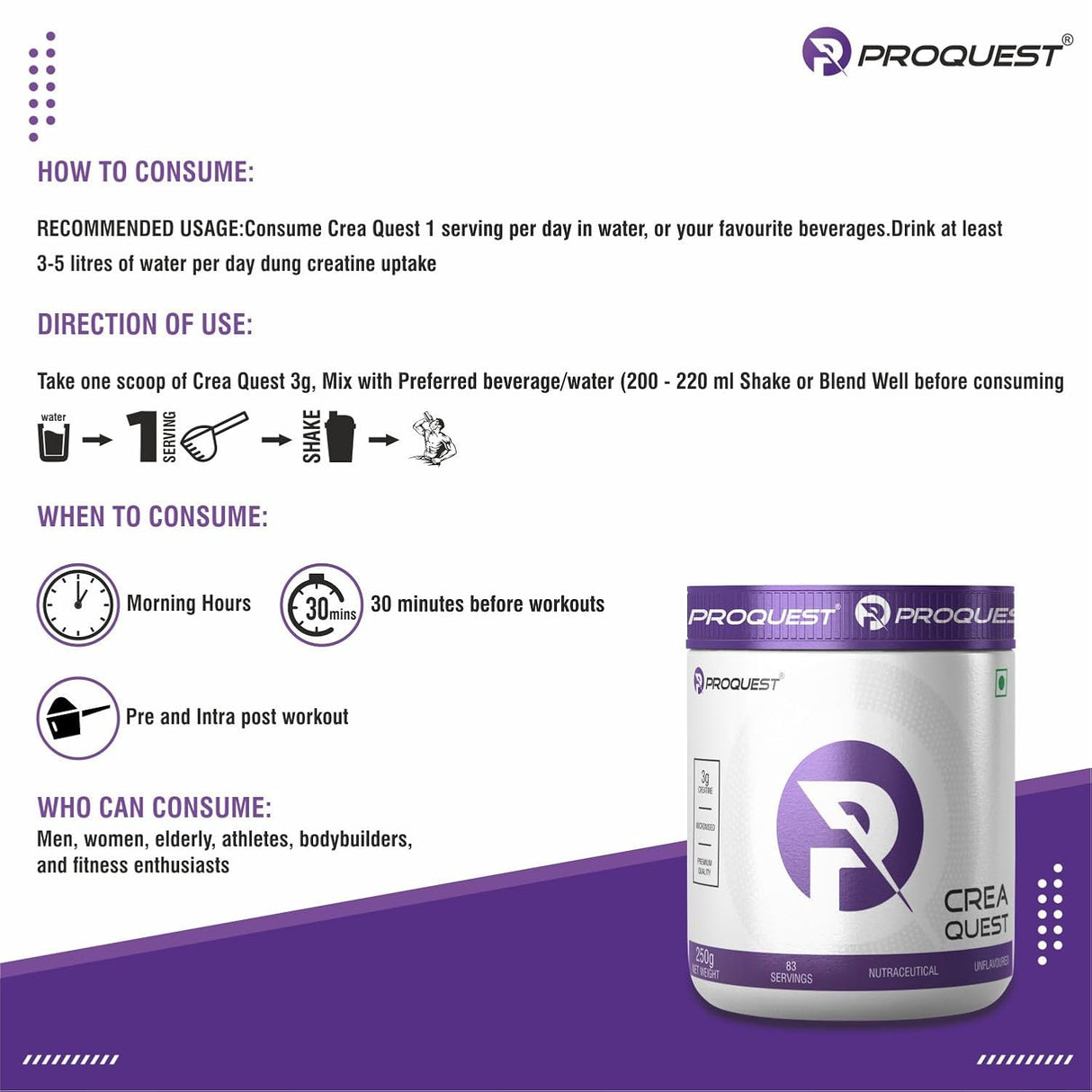 Proquest Creatine Micronized Monohydrate (Creaquest)