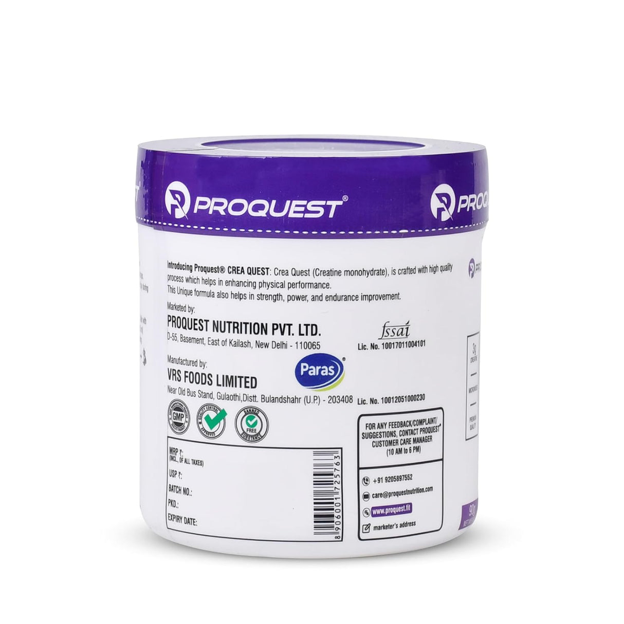 Proquest Creatine Micronized Monohydrate (Creaquest)