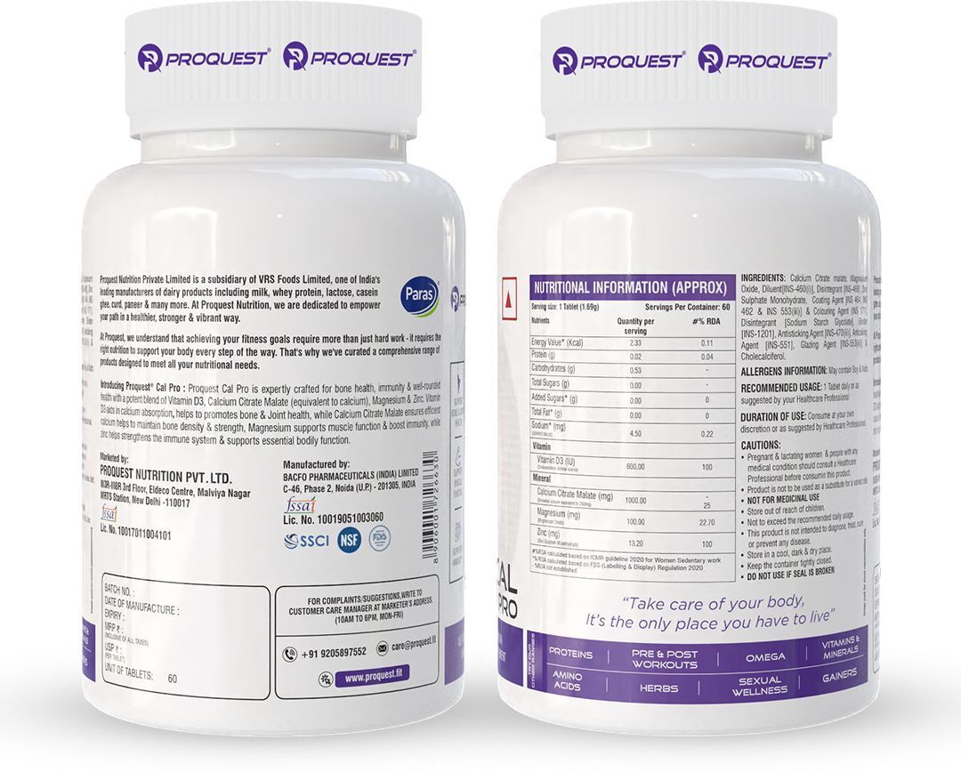 Proquest Fish Oil 1000Mg With Cal Pro Calcium Supplement