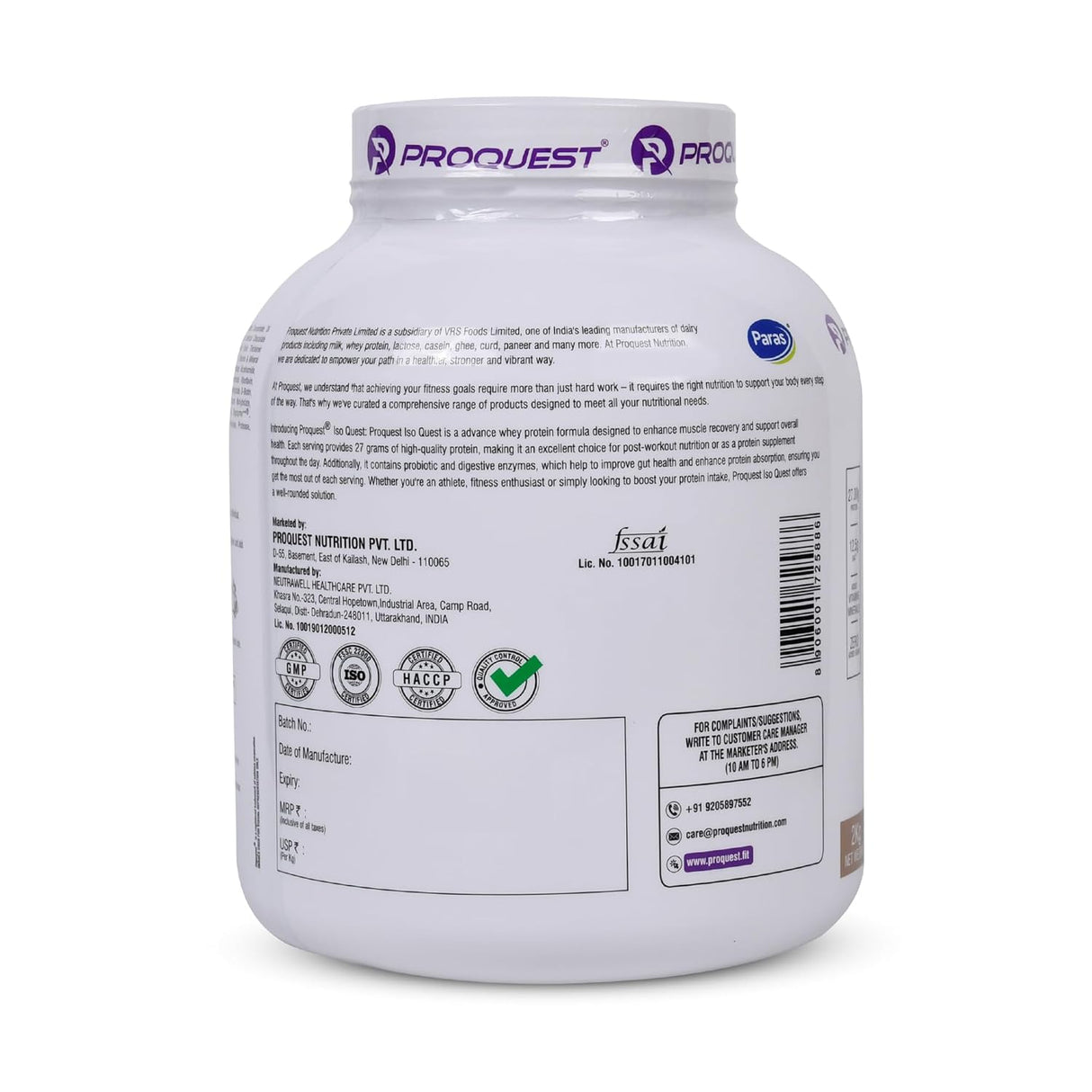 Proquest Isolate Whey Protein Iso Quest