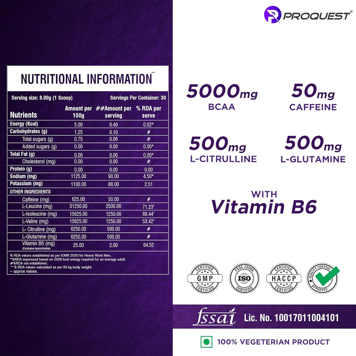 Proquest Nutrition Bcaa 5000