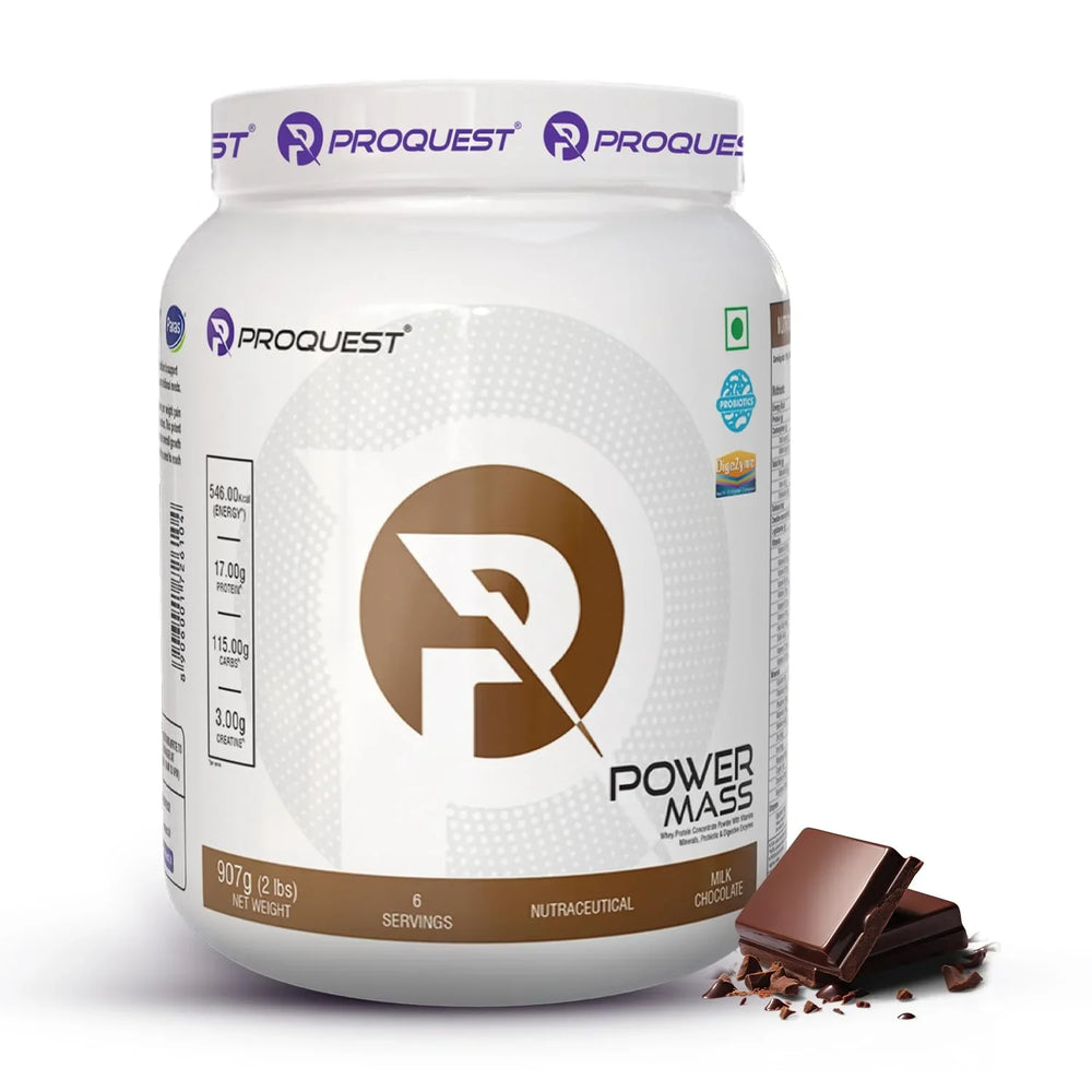 Proquest Nutrition Mass Gainer | High Calorie Weight Gainer | 557Kcal, 120G Carbs, 17G Protein, 3G Creatine | Muscle Growth & Recovery Supplement | 907 Gm