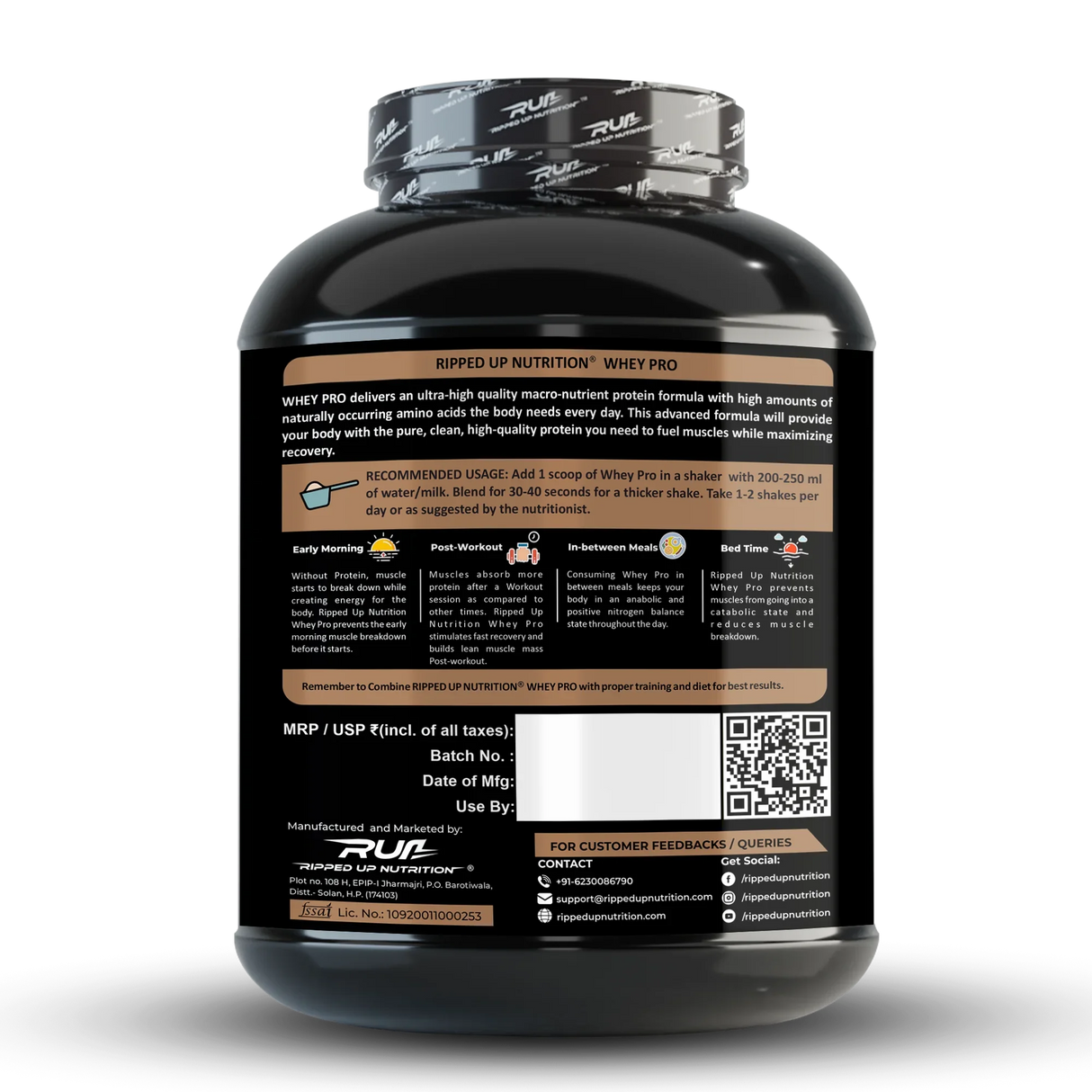 Ripped Up Nutrition Whey Pro (Trustified) 1.8 Kg, 55 Servings