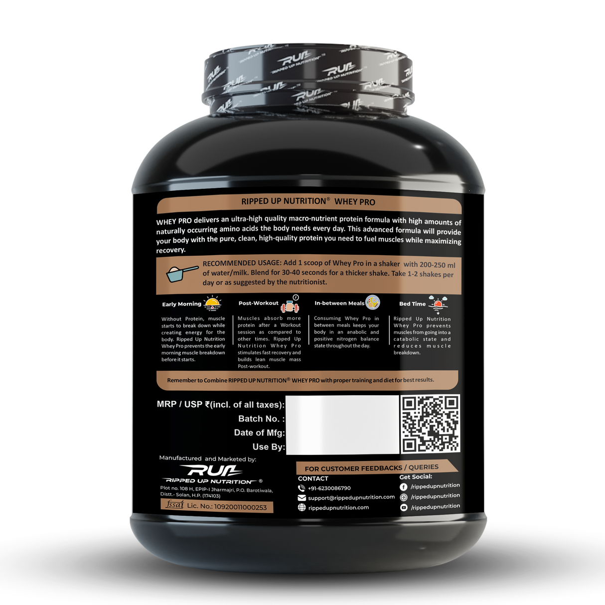 Ripped Up Nutrition Whey Pro (Trustified) 1.8 Kg, 55 Servings