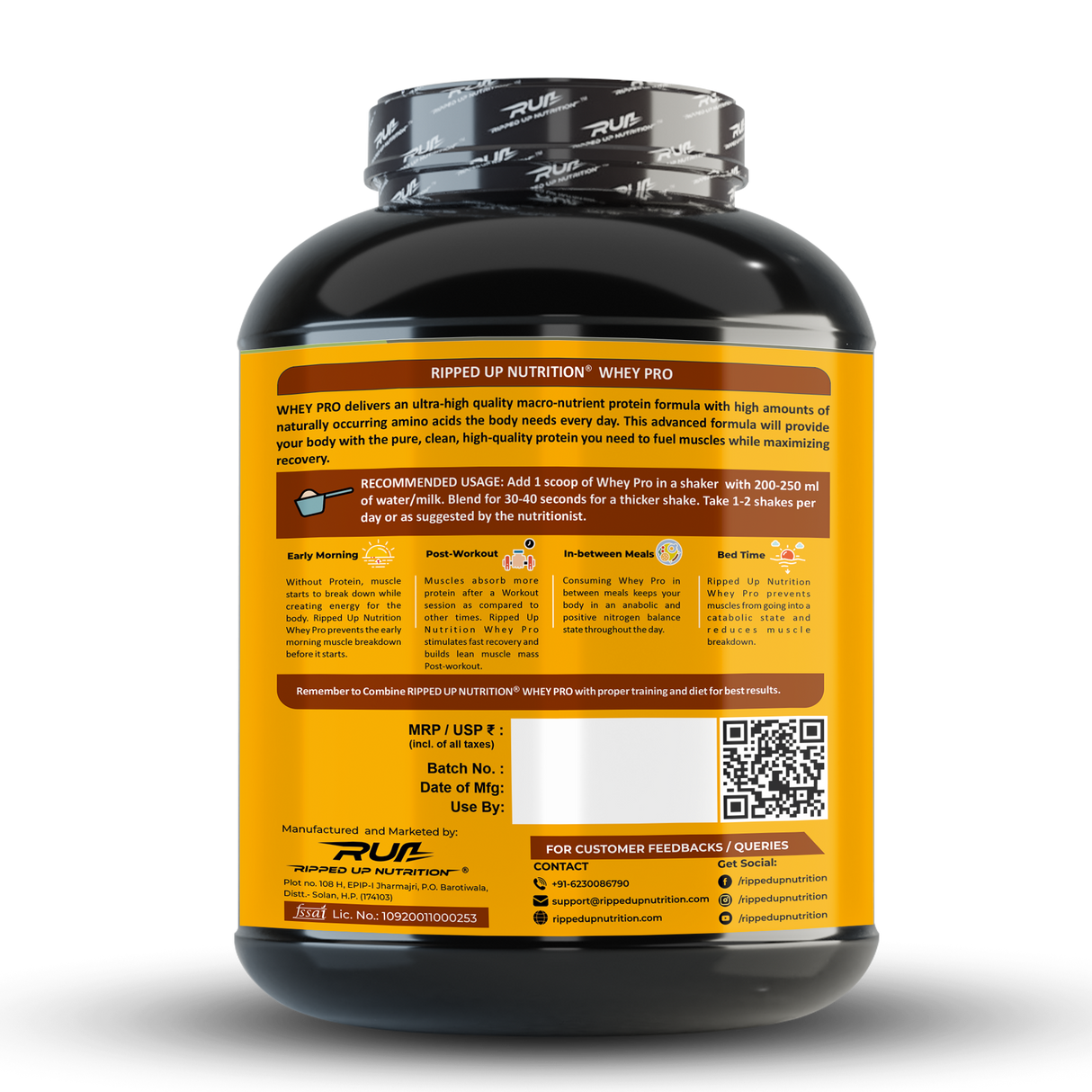 Ripped Up Nutrition Whey Pro (Trustified) 1.8 Kg, 55 Servings