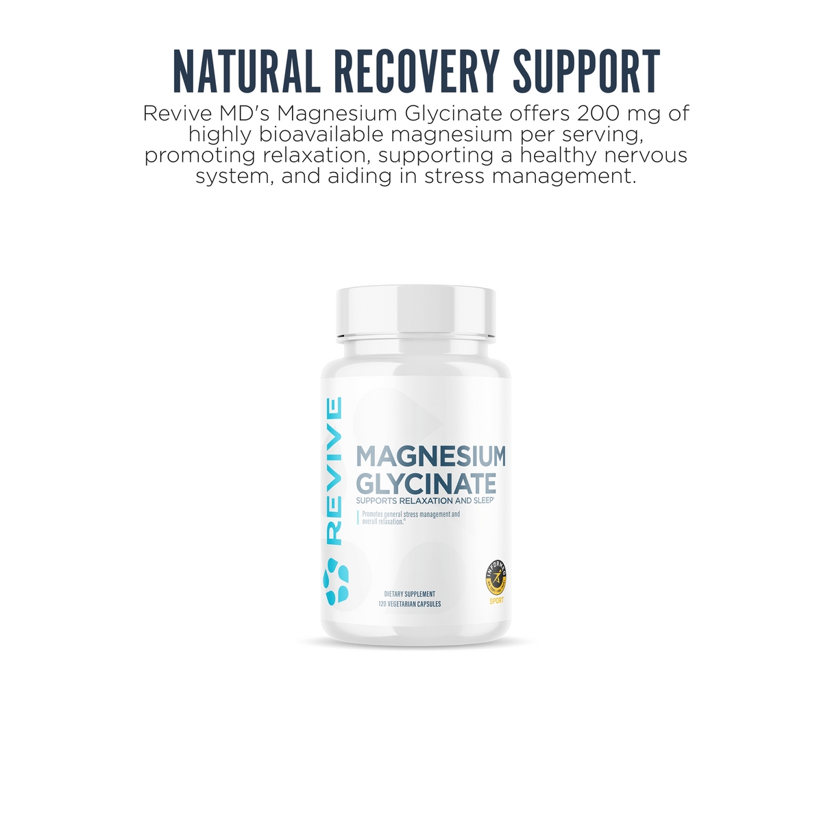 Revive MD Magnesium Glycinate Supplement | 120 Vegetarian Capsules