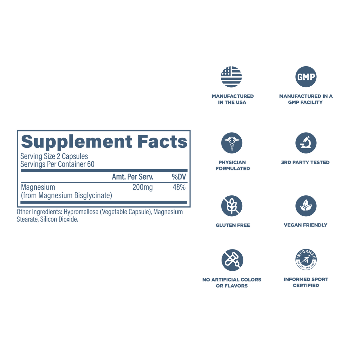 Revive MD Magnesium Glycinate Supplement | 120 Vegetarian Capsules