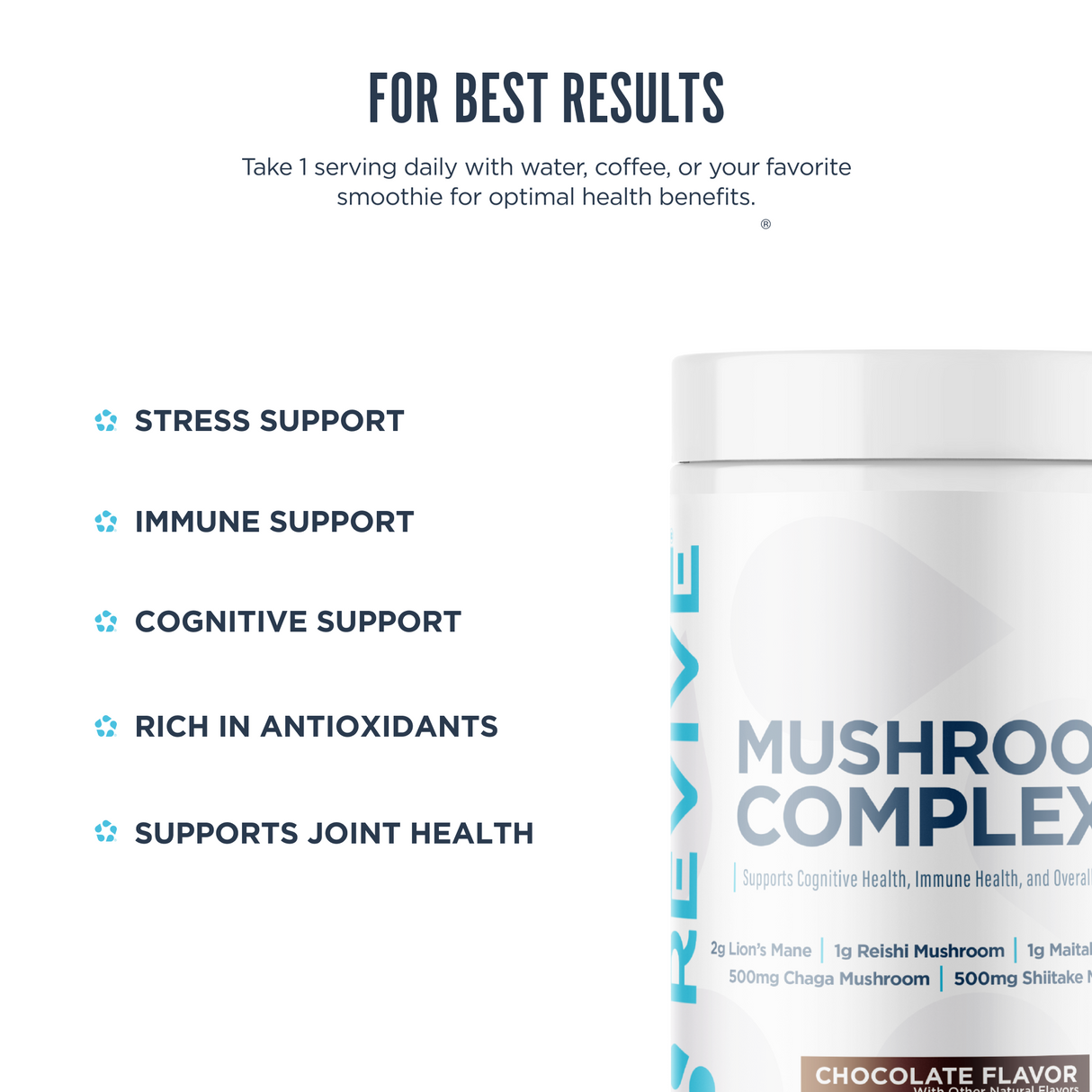 Revive MD Mushroom Supplement Powder | 30 Servings | Functional Mushroom Blend