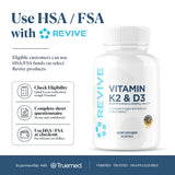 Revive MD Vitamin D3 & K2 Supplement | 60 Servings | Bone & Muscle Support