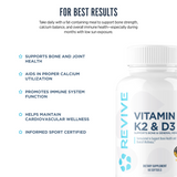 Revive MD Vitamin D3 & K2 Supplement | 60 Servings | Bone & Muscle Support