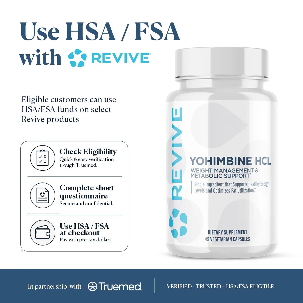 Revive MD Yohimbine HCL Supplement 5mg | 45 Capsules