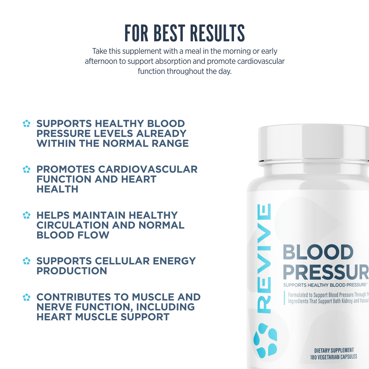 Revive MD Blood Pressure Support Formula | 180 Veg Capsules | 60 Servings