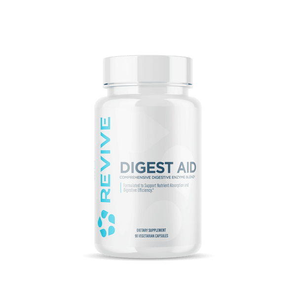 Revive MD Digest Aid Supplement | Digestive Enzymes, Probiotics & Prebiotics | 90 Capsules