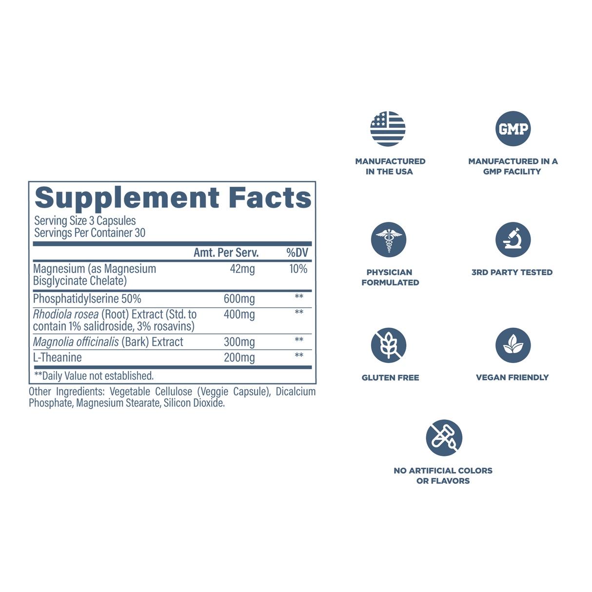 Revive MD Cortisol Manager | Magnesium & L-Theanine | 90 Vegetarian Capsules | 30 Servings