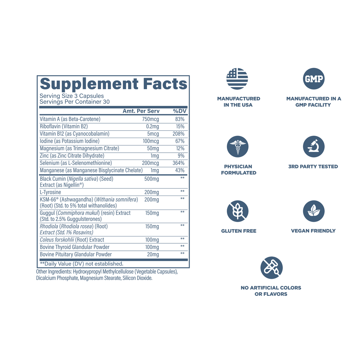 Revive MD Thyroid Support Supplement | 90 Capsules | 30 Servings