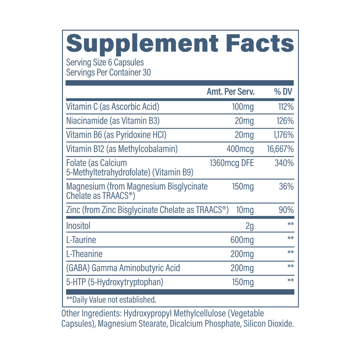 Revive MD Calm Supplement | L-Theanine, GABA & 5-HTP | 180 Capsules | 30 Servings